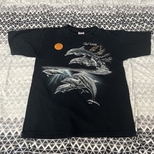 True Vintage 80’s Sea World Made In USA Single Stitch Dolphin T-Shirt Size Large