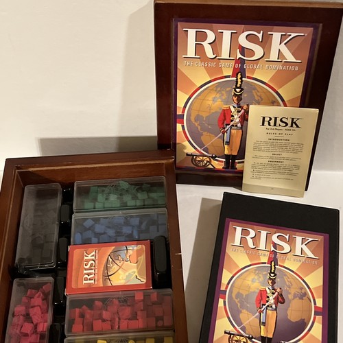 RISK Wooden Vintage Game Collection Edition Library Book Shelf Wood Box - Picture 4 of 6