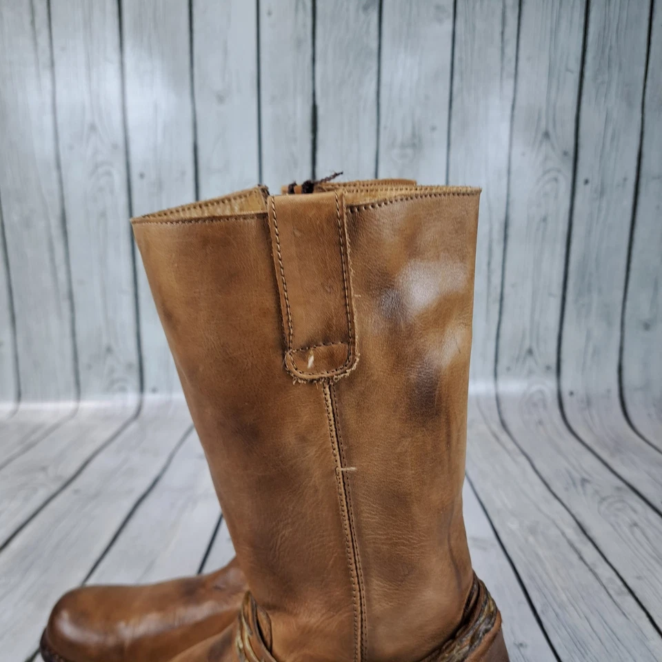 Bed Stu Harness Ankle Boot Size 7 Brown Leather Cobbler Series Side Zip Up - Image 2 of 4