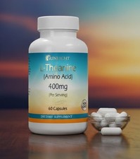 L-Theanine 400mg Serving, 60 Capsules , Top Quality/