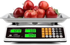 Commercial Food Scale, 88lb/40kg, Stainless Steel Platform with LCD & Backlight