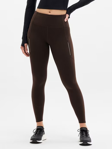 Athleta Rainier High Rise Tight Legging Truffle NEW $109 L Large