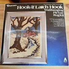 Vogart Crafts Latch Hook #4814 Barn In Winter sz 18" X 24''USA Made New Sealed