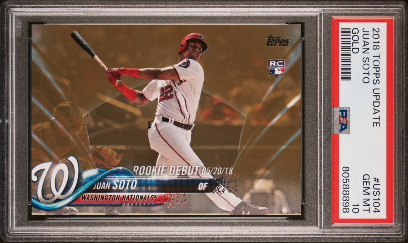 2018 Topps Update Baseball Juan Soto #US104 RC Rookie Gold /2018 PSA 10