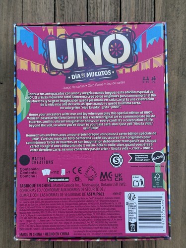 UNO Canvas Dia de Muertos Special/Limited Ed Cards Set Game by Totoi Semerena - Picture 2 of 6