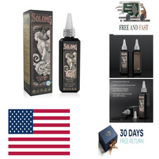 Tattoo Ink,Solong S Series 3.3oz 100ml Professional Black Tattoo Ink for