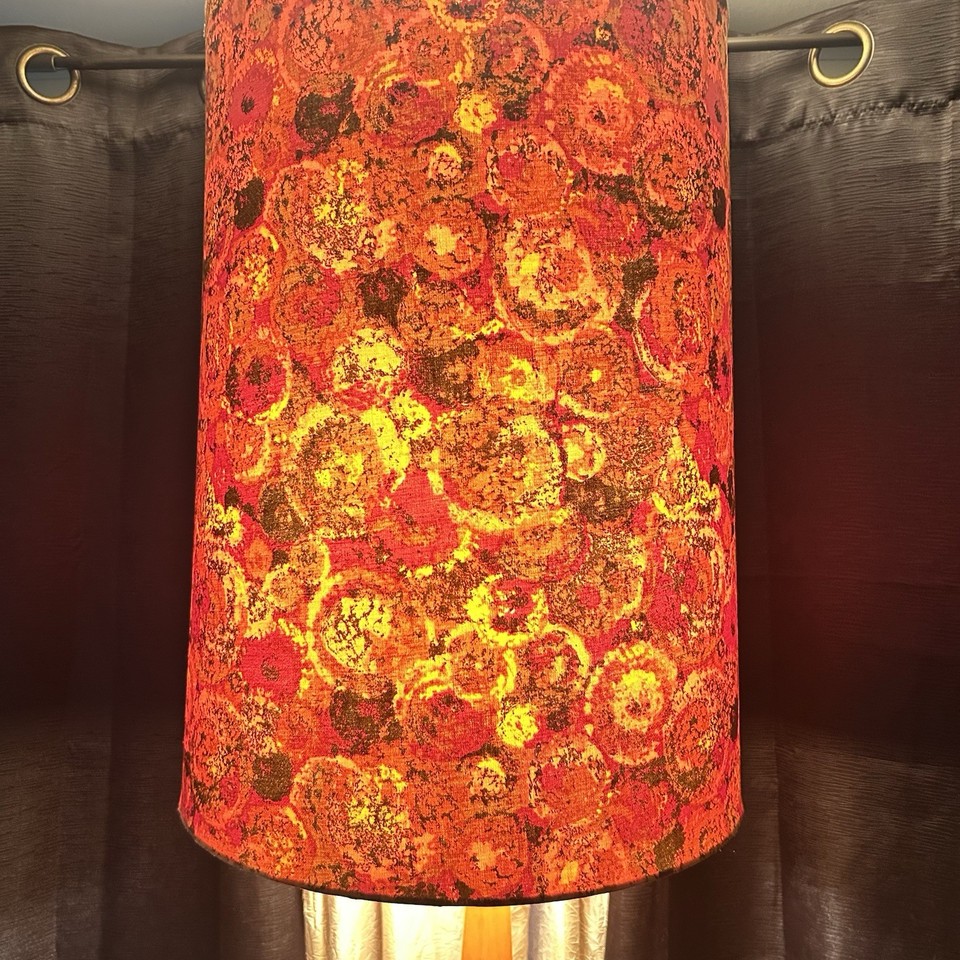A monumental 50-inch 1970s Space Age ceramic lamp — the kind of floor-to-ceiling statement piece you build a room around.
