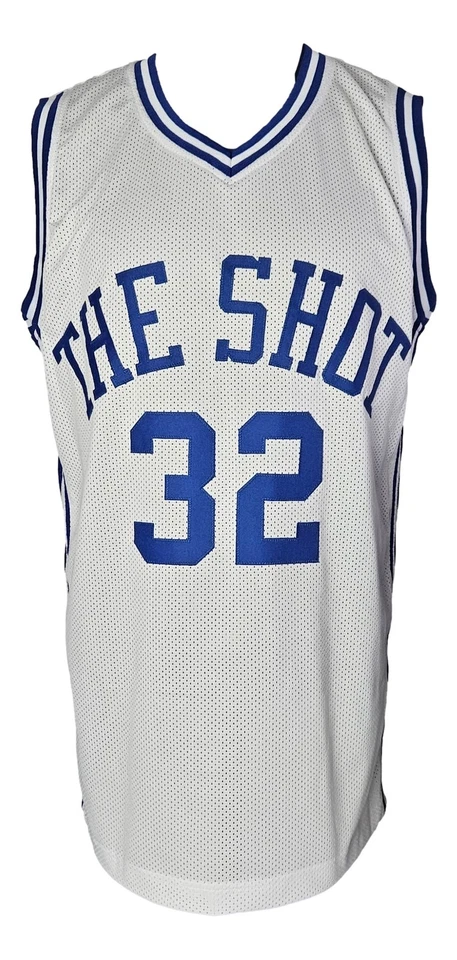 Christian Laettner Duke Signed White The Shot Basketball Jersey JSA ITP - Image 3 of 4