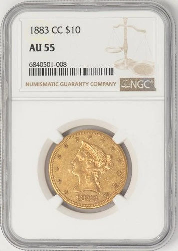 1883-CC $10 Gold Liberty AU55 NGC 948575-2