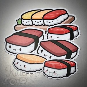 New HUBMAN CHUBGIRL VINYL DIE CUT Stickers: Food SUSHI & Rice Snacks
