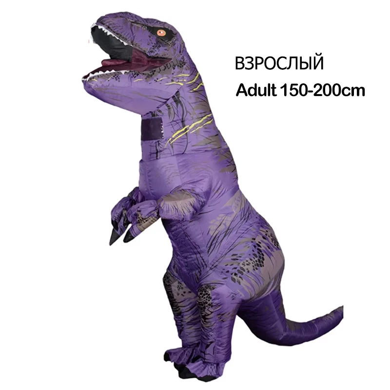 Disfraz de dinosaurio inflable T-Rex con abanico fiesta de Halloween disfraces tamaño adulto Foto 4 de 4