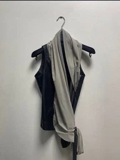 Rick Owens Runway Leather Silk Assemetrikal Avantgarde Vest ss20 Size S