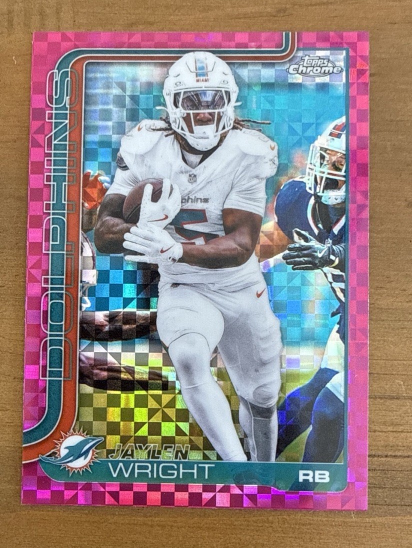 2025 Topps Chrome #190 Jaylen Wright Hot Pink X-Fractor