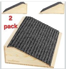 2 Pack Dog Ramp for Stairs, Non-Slip, Sturdy Wooden Pet Steps for Small Dogs