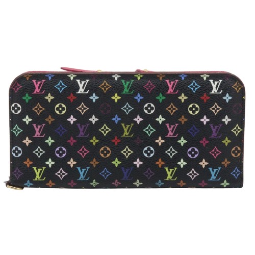 LOUIS VUITTON Monogram Multicolor Portefeuille Insolite Wallet M93754 Black Pink