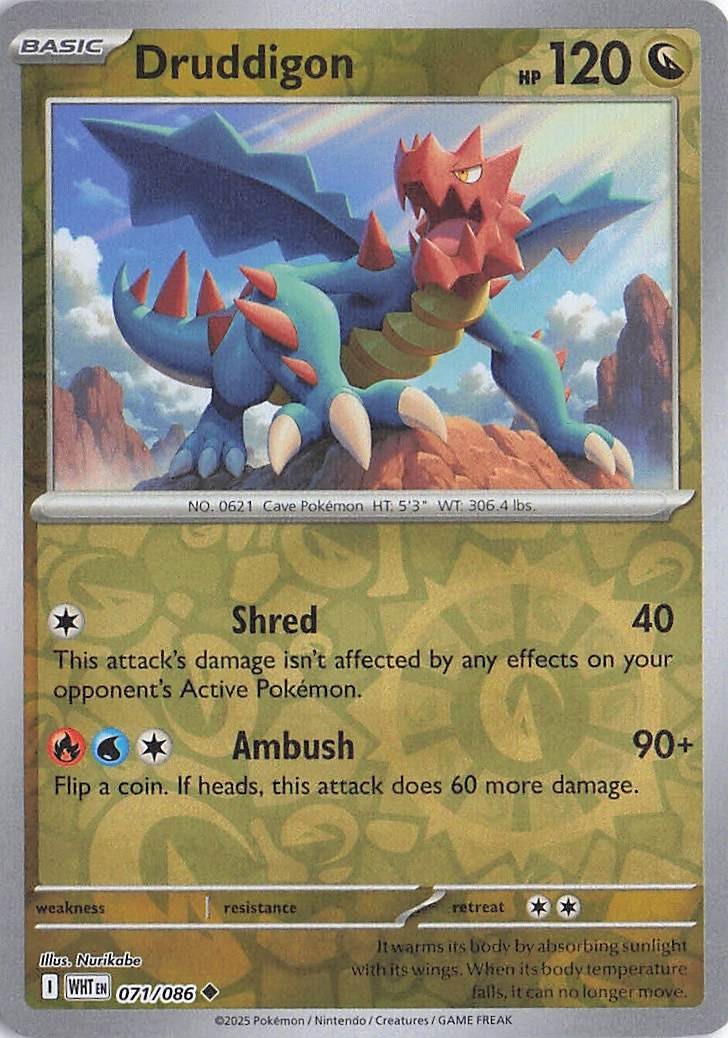 ✨Druddigon 071/086 - Reverse Holo - SV: White Flare - NM