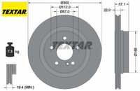 2X Bremsscheibe Textar 92163605 2 Bremsscheiben Hinterachse Hinten