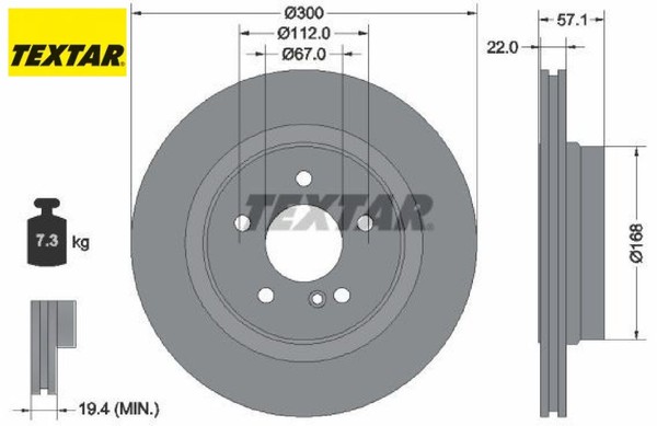 2X Bremsscheibe Textar 92163605 2 Bremsscheiben Hinterachse Hinten-image