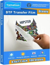 DTF Transfer Film Glossy: 8.5 x 11inch 100 Sheets PET Paper Glossy Clear Cold Pe
