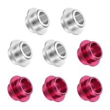 Inline Skate Bearing Bushing Spacers, 8mm  8 Pcs  Aluminum  Silver/Red