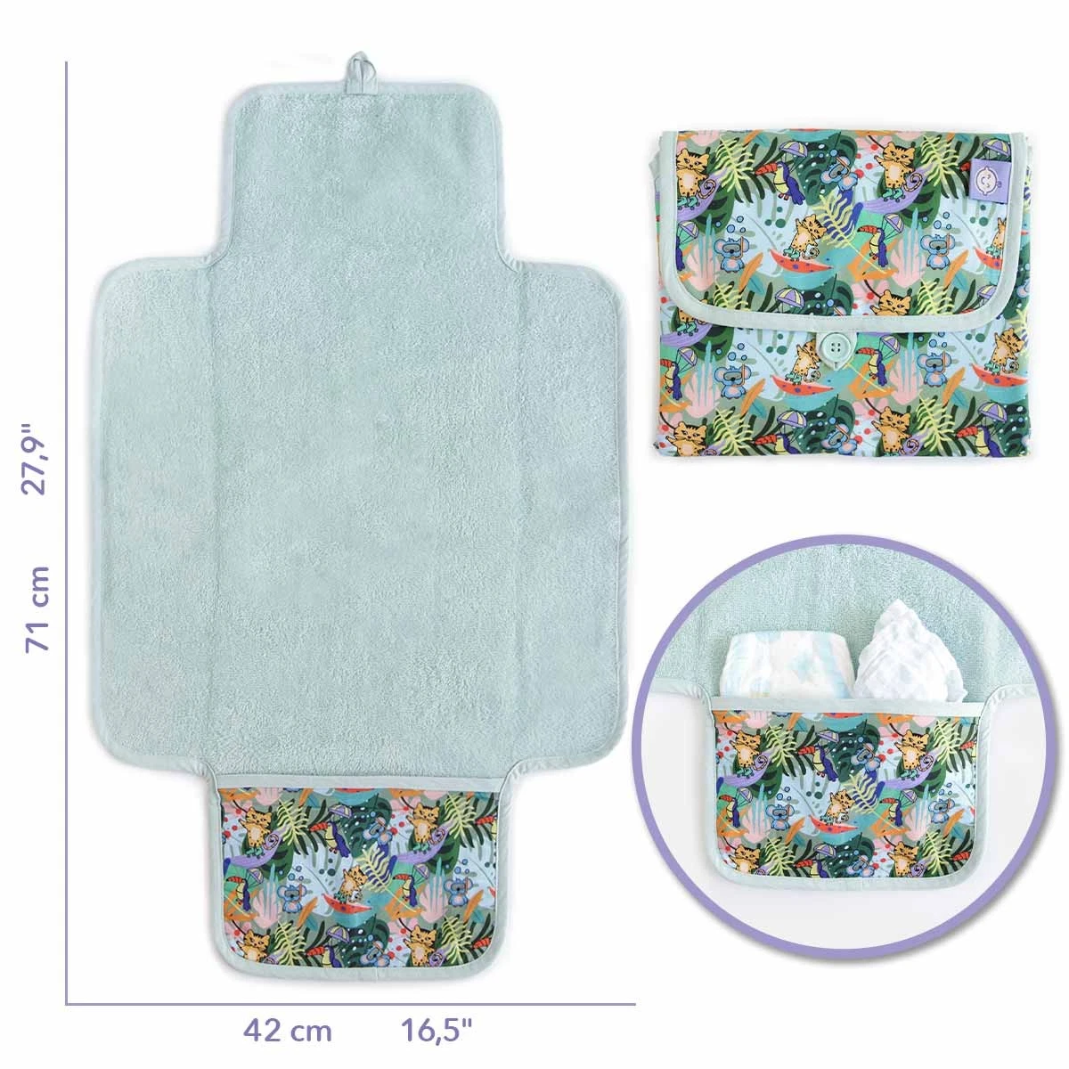 Milk&Moo Jungle Friends Baby Diaper Changing Pad, 100% Turkish Cotton Baby Chang
Opens in a new wind