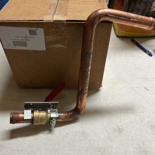 Bergstrom Water Valve Assembly 00116944 Copper Brass Ball Valve Red Handle