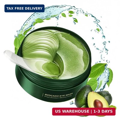 60 Pcs Avocado Eye Mask, Under Eye Patches for Dark Circles and Puffiness, Moist