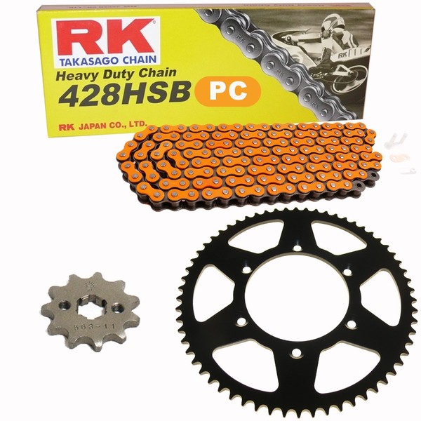 Kettensatz Geeignet FüR Yamaha YS 125 CBS 17-21 Kette RK PC 428 HSB 126 Offen O-image
