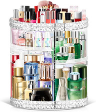 Acrylic 360  Rotating Makeup Organizer with 6 Adjustable Layers for Skincare