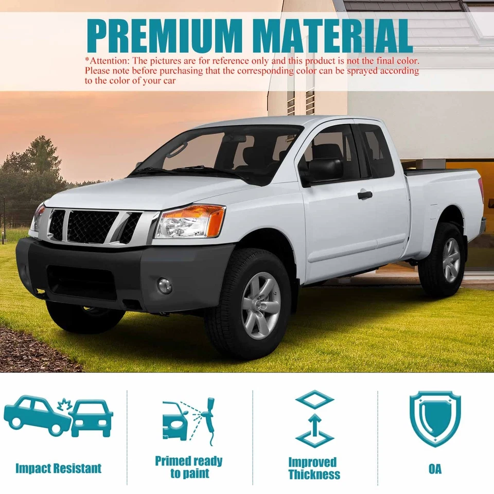 Black Steel Front Bumper Face Bar For 2004-2015 Nissan Titan w/Fog Light Holes Foto 4 de 4