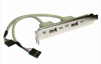 kenable USB 2.0 Frontblende 2-Port Mainboard-Erweiterung 5-Pin Grau [000534]