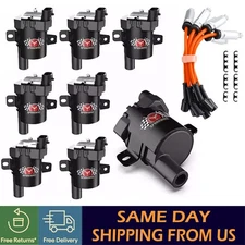 HIGH OUTPUT PERFORMANCE IGNITION COILS 8PACKS & PLUG WIRES FOR GM LQ4 LQ9 LS LS1