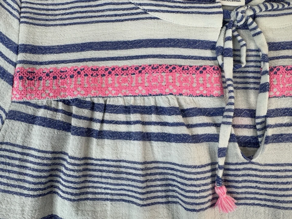 Cubierta de natación Vineyard Vines para mujer M rosa algodón gasa túnica borlas playa preppy Foto 4 de 4