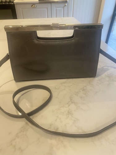 Peter Kaiser Germany Clutch Bag Detachable Strap Silver - Picture 2 of 10