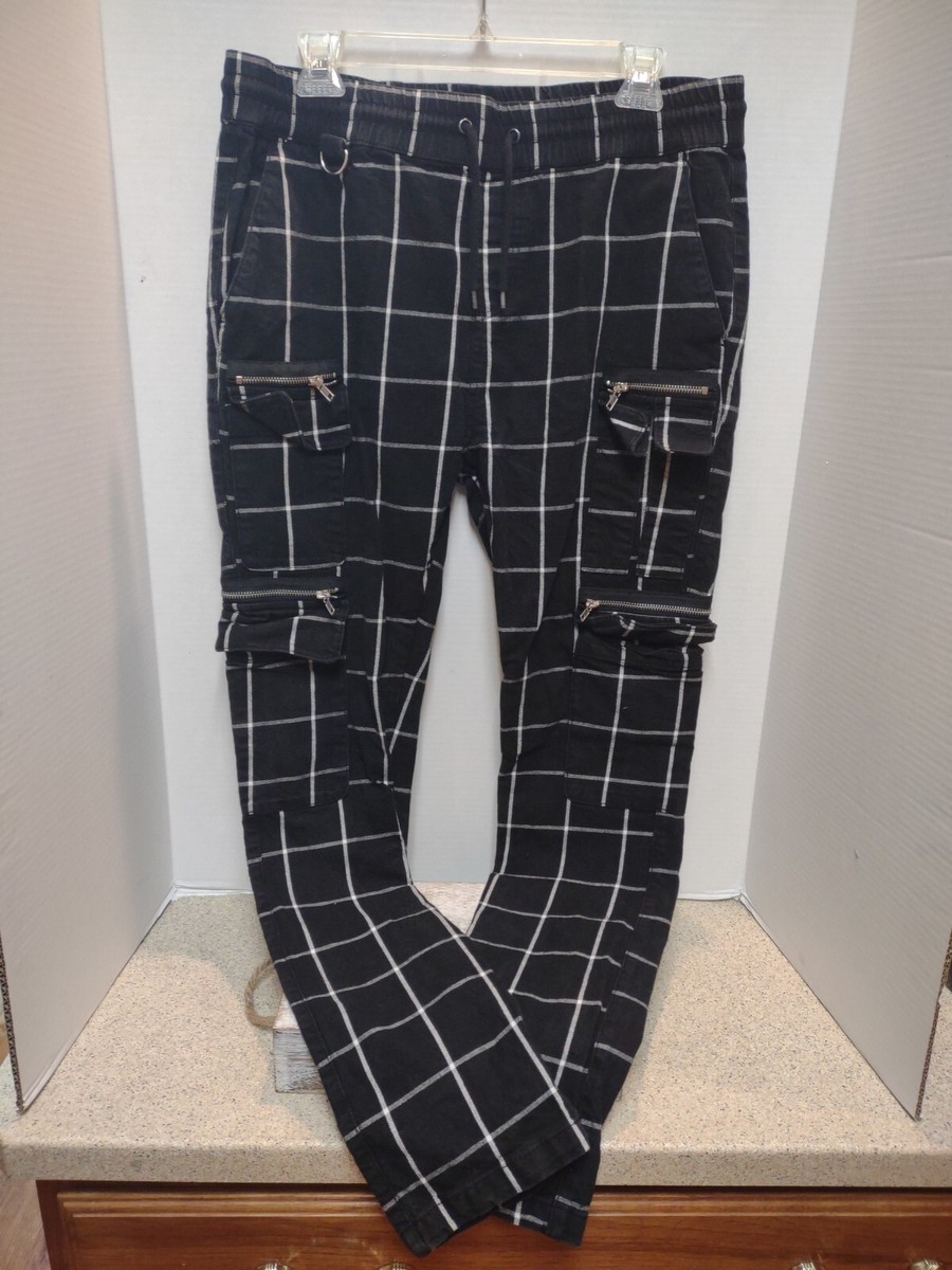Hot Topic Black And White Checkered Cargo Pants Hot Topic Pants