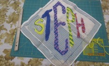 STEPH started latch hook rug 16 x 16 rug canvas for Stephanie 