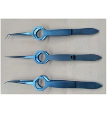 Titanium FUE Hair Transplant Tweezers Forceps Straight Angled Curved Forceps 3pc