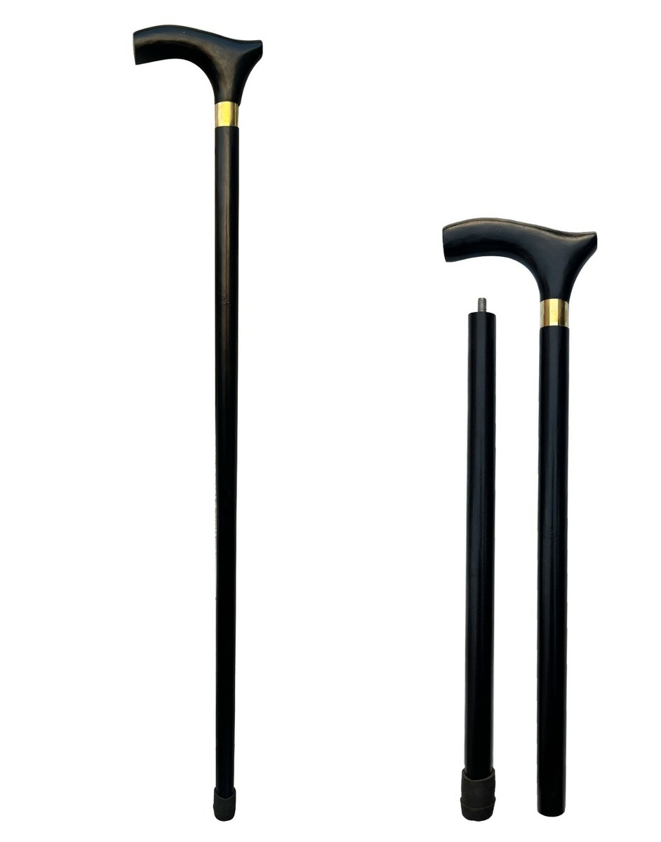 Bastone Da Passeggio In Legno Nero Impugnatura Peltro Testa Di Anatra - Foto 3