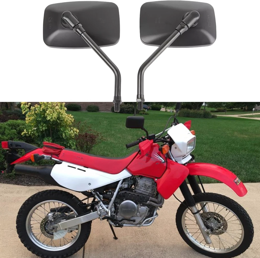 Pair Motorcycle Rearview Side View Mirrors 10mm For HONDA XR650L XR250L XR350R