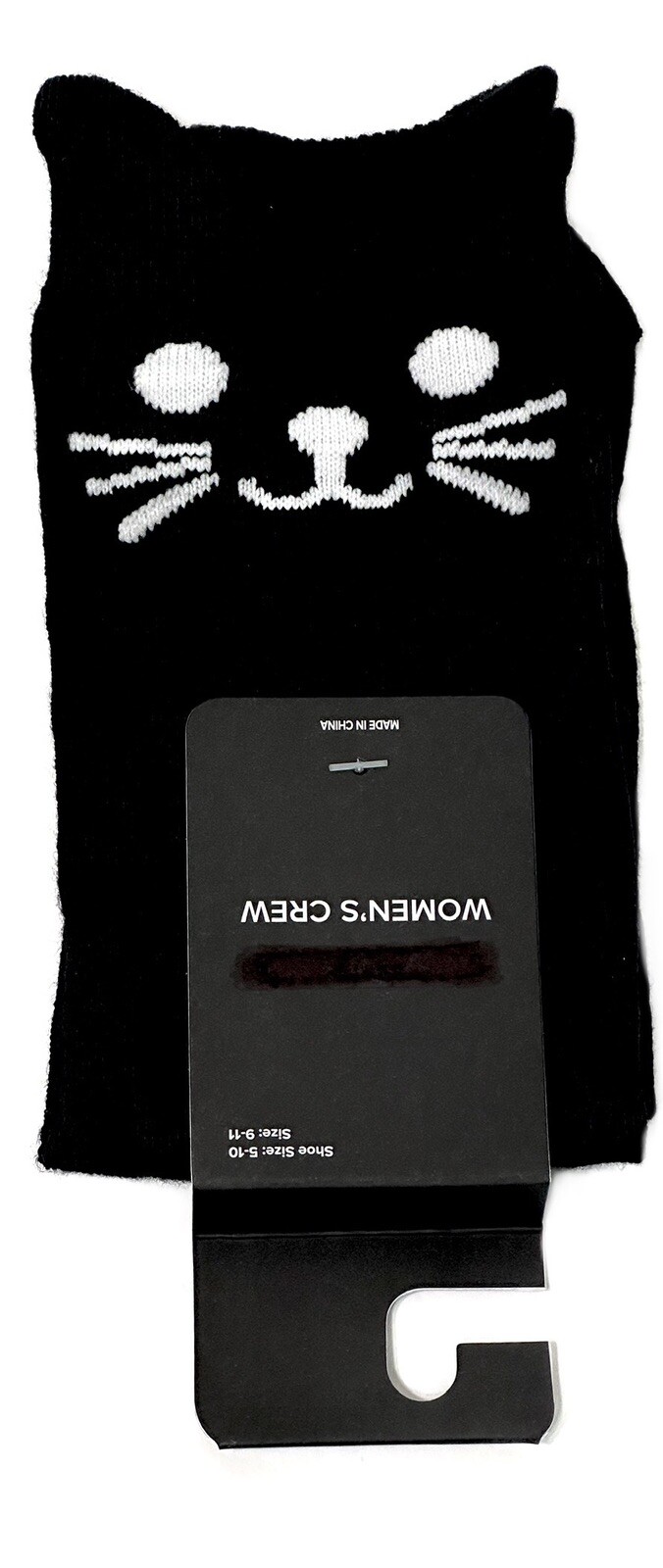 SAOLA KITTY CAT con 3D Ears Crew Calzini Scarpa Donna 5 10 MEOW sulla Suola NUOVISSIMA