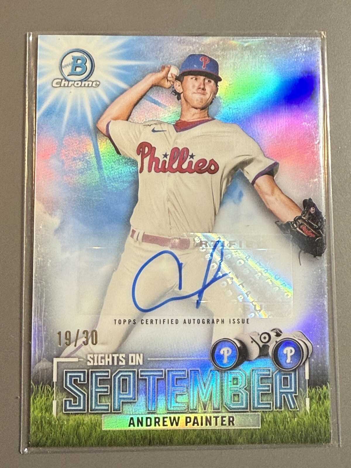 2023 Bowman Chrome Phillies Sights on September Andrew Painter 19/30 AUTO