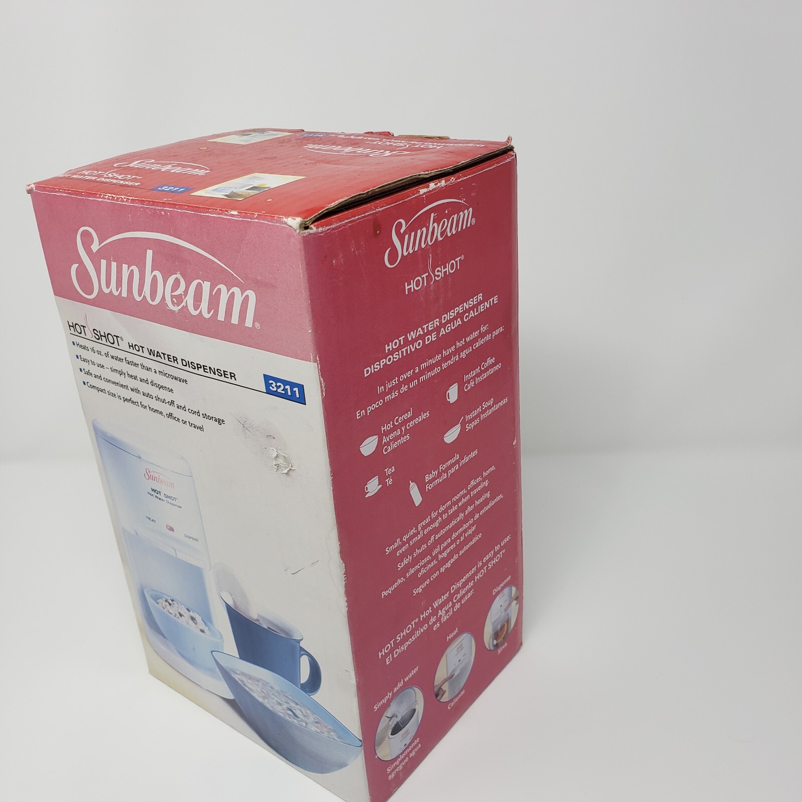 Sunbeam Hot Shot 3211 Hot Water Dispenser Compact White 16oz eBay