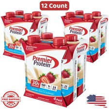 Premier Protein Shake, Strawberries  Cream, 30g Protein, 11 fl oz, 12 Ct