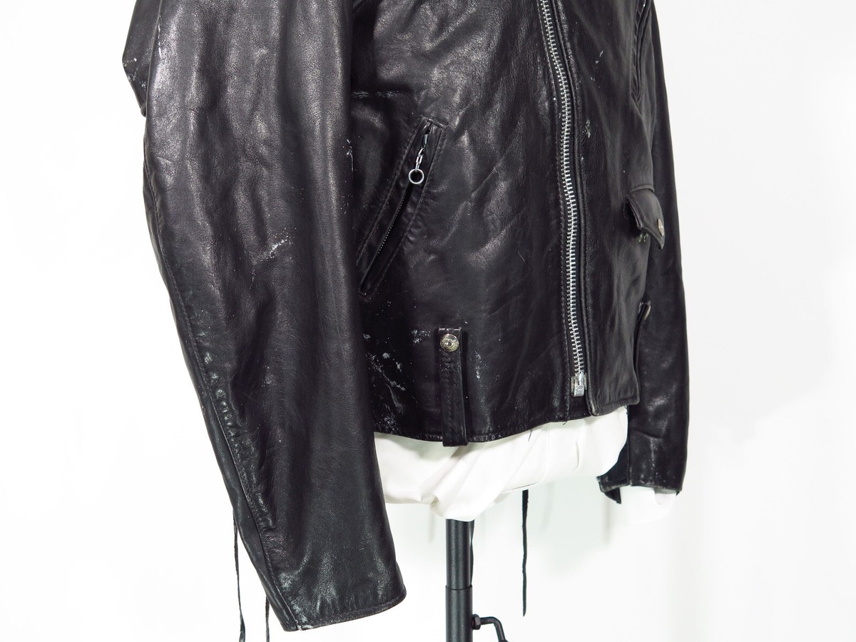 VTG Schott Perfecto 615 Leather Motorcycle Jacket w/ Wool