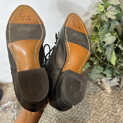 Vintage Durango 5.5 M Black Leather Kiltie Lace Up Witch  display picture 1