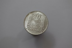 FRANCE-20-FRANCS-1934-SILVER-HIGH-GRADE-B18-K8078
