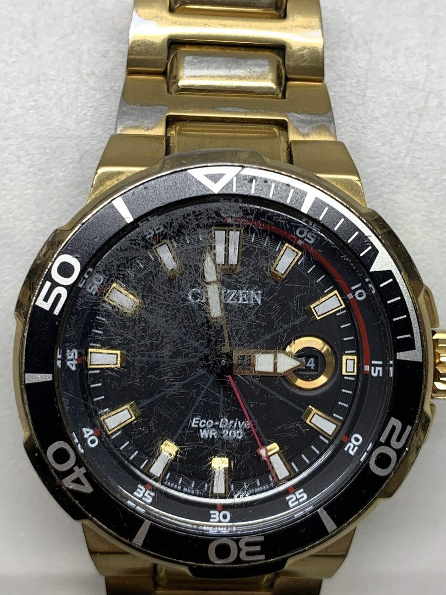CITIZEN Eco-Drive 腕時計 グリーン WR 200 J810 Citizen Eco Drive WR200 J810-S138693 Gold Tone Stainless