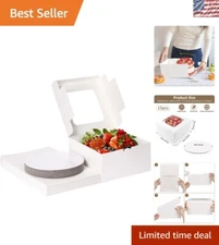 Customizable Cake Packaging - 15 Sets of 10x10x5 Bakery Boxes with Stickers