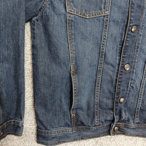 Gymboree Jean Jacket Youth XL Blue Denim Skull & Bones Wrenches Mechanic Girl - Picture 5 of 16