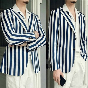 blue striped jacket